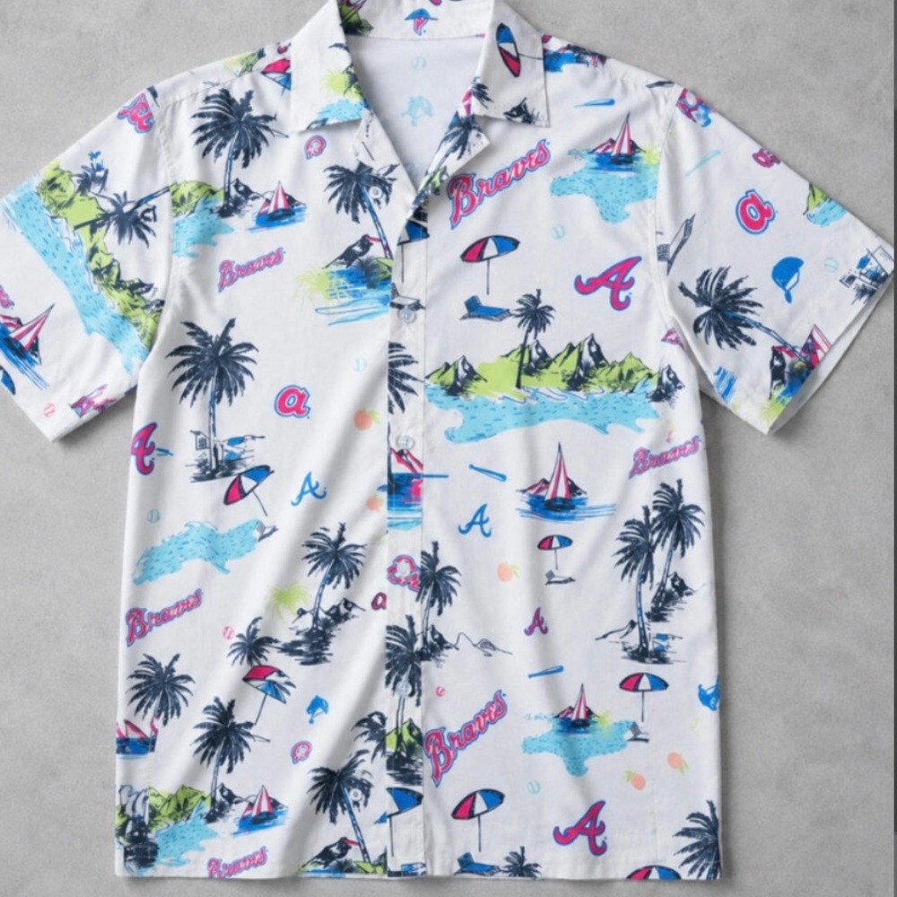 ISO Atlanta Braves Hawaiian Shirt Print Button-Down